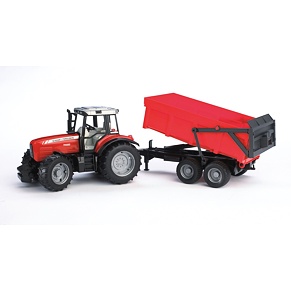 Traktor Massey Ferguson 7480 mit Anhänger - Bruder 2045